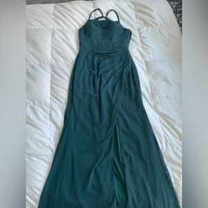 Forest green Kennedy blue bridesmaid dress